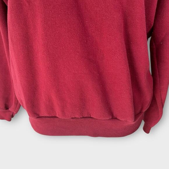 Vintage Top Stitch Cat 3/4 zip Sweatshirt Women's Large L Red Grandmacore 90s - Picture 6 of 9